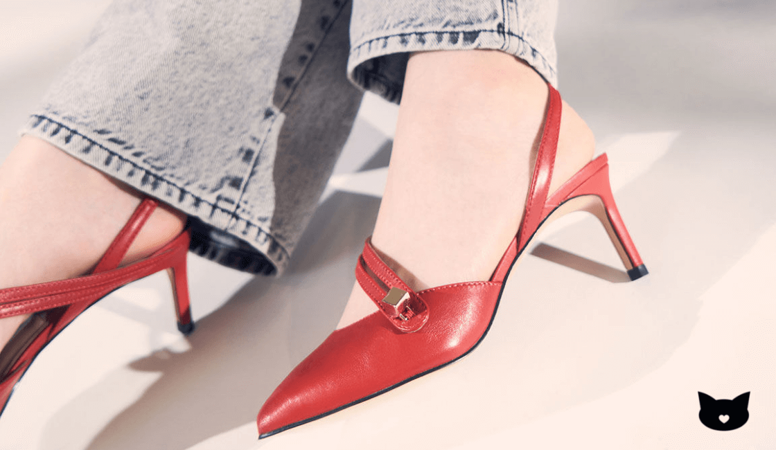 Tipos de tacones según la forma del zapato Slingback heels